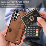 Samsung Galaxy A35 5G      Hand Strap PU Card Case    Brown