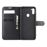 Galaxy A11      Pu Wallet Case    [Black]