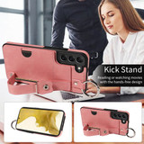 Samsung Galaxy S22+      Hand Strap PU Card Case    Pink