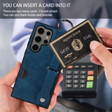 Samsung Galaxy S24 Ultra      Hand Strap PU Card Case    Navy