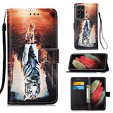 Samsung Galaxy S21 Ultra      Designer PU Case      Cat&Tiger