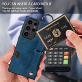 Samsung Galaxy S23 Ultra      Hand Strap PU Card Case    Navy