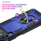 Samsung Galaxy Z Flip4 5G      Military Armour Ring Case    Navy