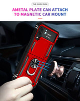 Samsung Galaxy Z Flip4 5G      Military Armour Ring Case    Red