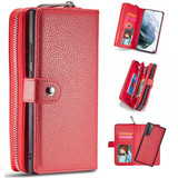 Samsung Galaxy S21      Zipper Wallet Case    Red