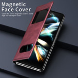 Samsung Galaxy Z Fold5 5G      PU Leather Case    Maroon