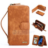 Samsung Galaxy S7      Deluxe Zipper Case    Brown
