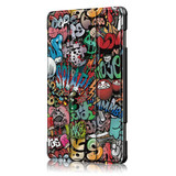 Lenovo Tab P10 TB-X705F Designer Tri-Fold Case Graffiti