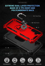 Samsung Galaxy A24 4G      Military Armour Ring Case    Red