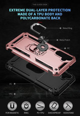 Samsung Galaxy A24 4G      Military Armour Ring Case    RoseGold