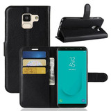 Galaxy J6      Pu Wallet Case    [Black]