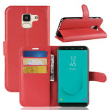 Galaxy J6      Pu Wallet Case    [Red]