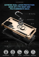 Samsung Galaxy S23 Ultra      Military Armour Ring Case    Gold