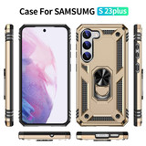 Samsung Galaxy S23+      Military Armour Ring Case    Gold