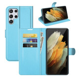 Galaxy S22 Ultra      Pu Wallet Case    [Lightblue]