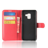 Galaxy A8 2018      Pu Wallet Case    [Red]