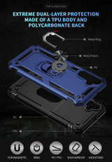 Samsung Galaxy A24 4G      Military Armour Ring Case    Navy