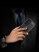 Samsung Galaxy S23 Ultra      Leather Texture Case    Navy