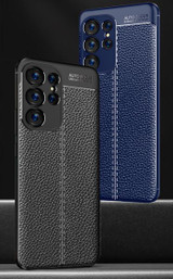 Samsung Galaxy S23 Ultra      Leather Texture Case    Navy