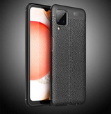 Samsung Galaxy A12      Leather Texture Case    Black