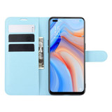 Oppo Reno4 5G      Pu Wallet Case    [Lightblue]