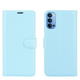 Oppo Reno4 5G      Pu Wallet Case    [Lightblue]