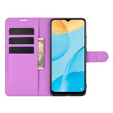 Oppo A15      Pu Wallet Case    [Purple]