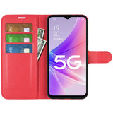Oppo A77 5G      Pu Wallet Case    [Red]