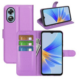 Oppo A17      Pu Wallet Case    [Purple]