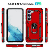 Samsung Galaxy S23      Military Armour Ring Case    Red