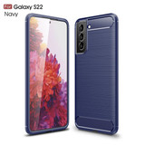 Samsung Galaxy S22      Carbon Fibre Case    Navy