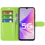Oppo A77 5G      Pu Wallet Case    [Green]