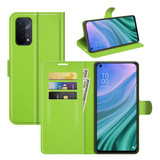 Oppo A54 5G      Pu Wallet Case    [Green]