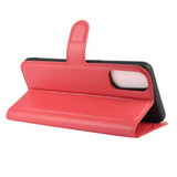 Oppo Reno4 Pro 5G      Pu Wallet Case    [Red]