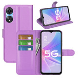 Oppo A78 5G      Pu Wallet Case    [Purple]