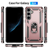 Samsung Galaxy S24      Military Armour Ring Case    RoseGold