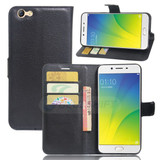 Oppo A77 (2017)      Pu Wallet Case    [Black]