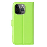 Iphone 15 Pro Max      Pu Wallet Case    [Green]