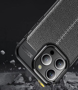 Apple iPhone 15 Pro Max Leather Texture Case Navy