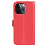 Iphone 15 Pro      Pu Wallet Case    [Red]