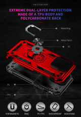 Apple iPhone 14 Pro Military Armour Ring Case Red
