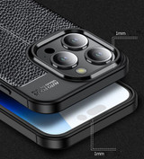 Apple iPhone 15 Pro Max Leather Texture Case Black