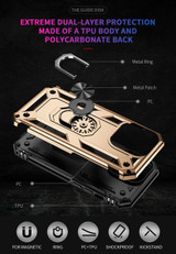 Apple iPhone 14 Pro Max Military Armour Ring Case Gold