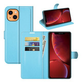 Iphone 14      Pu Wallet Case    [Lightblue]