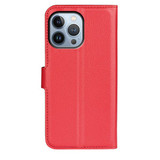 Iphone 14 Pro      Pu Wallet Case    [Red]