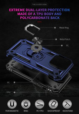 Apple iPhone 14 Pro Military Armour Ring Case Navy