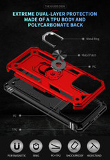 Apple iPhone 15 Pro Max Military Armour Ring Case Red