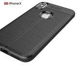 Apple iPhone X/XS Leather Texture Case Red