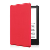 Kindle Paperwhite 2021 (11th Gen) Folio PU Leather Case Red