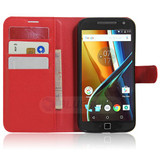 Moto G4/G4Plus      Pu Wallet Case    [Red]